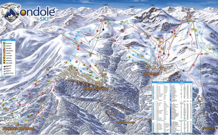 mappa piste Mondolè SKI