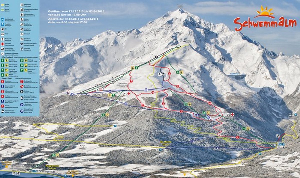 Cartina delle piste SCHWEMMALM